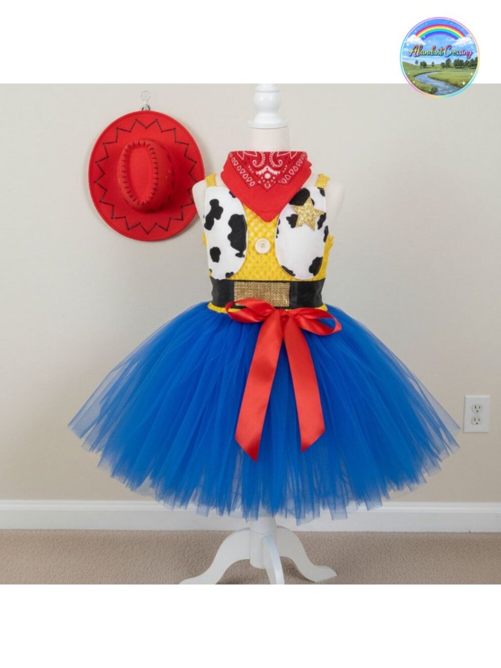 Girls Cowgirl Tutu Costume with Bandana & Hat Dress Up